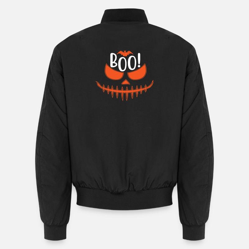 Halloween Boo Maske Design - Unisex Bomberjacke - Schwarz