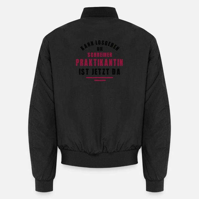 Intern Carpenter Internship Carpentry - Unisex Bomber Jacket - black