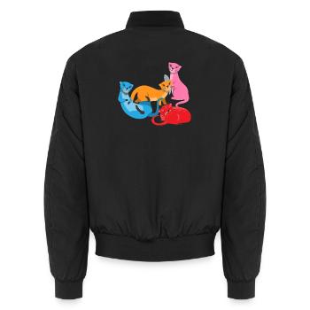Loutre de mer dessin animé loutre - Bomber unisexe - noir - Dos - AI Model Male 185 light (185cm)