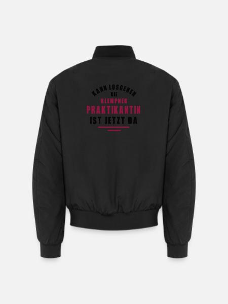 Intern Plumber Internship Plumbing - Unisex Bomber Jacket - black
