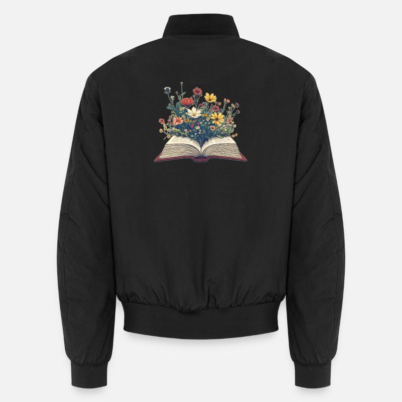 Book with flowers Unisex Bomber Jacket