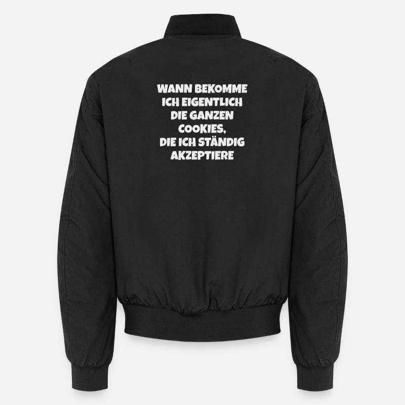 Accept Cookie – Funny Saying - Unisex Bomber Jacket - black