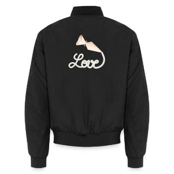 Sac à douille écrit « Amour » – un motif décoratif charmant - Bomber unisexe - noir - Dos - AI Model Male 185 light (185cm)