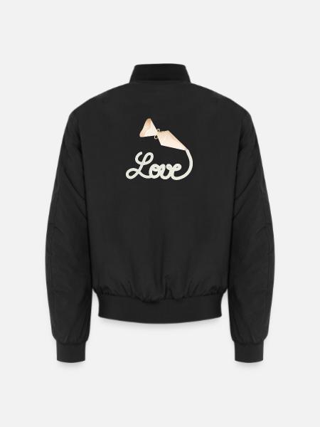 Spritzbeutel schreibt „Love“ – süßes Deko-Motiv - Unisex Bomberjacke - Schwarz