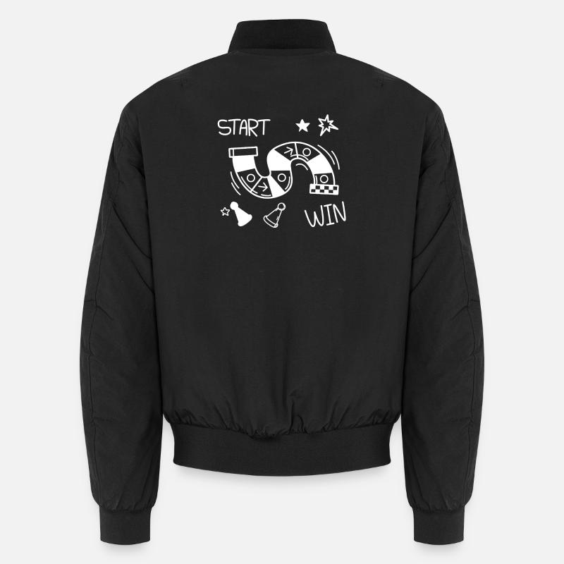 Start Win Arcade Board Game - Unisex Bomber Jacket - black