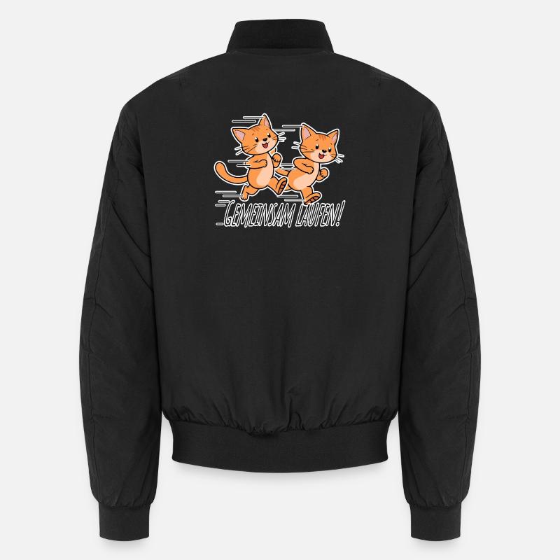 Run together! Cute Cats Running Team! Unisex Bomber Jacket