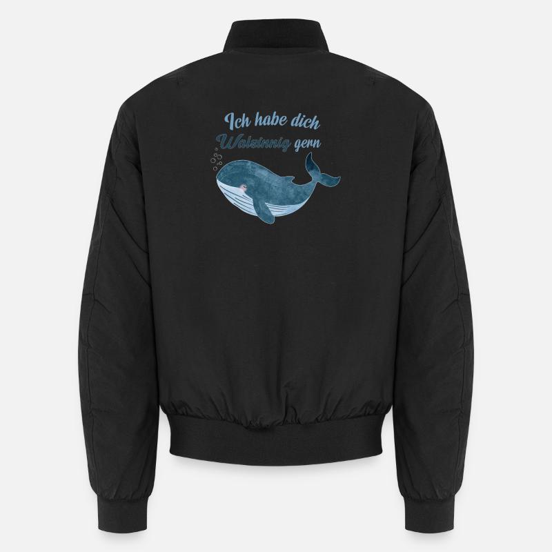 Walsinnig gerne – Lustiger Wal Spruch - Unisex Bomber Jacket - black