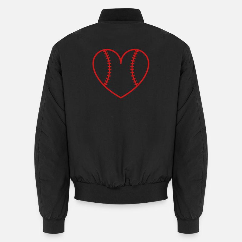Baseball-Softballherz - Unisex Bomberjacke - Schwarz