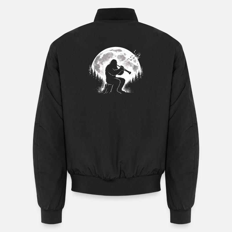 Bigfoot plays clarinet - Unisex Bomber Jacket - black