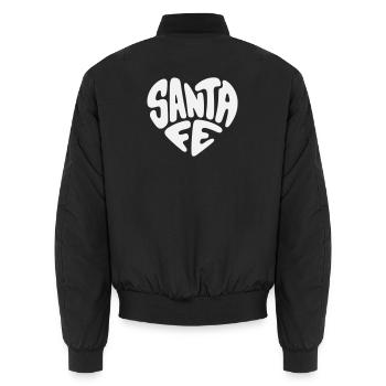 Santa Fe, New Mexico Heart Design - Unisex Bomber Jacket - black - Back - AI Model Male 185 light (185cm)