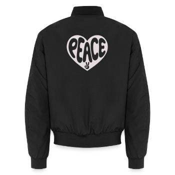 Motif de paix Cœur Paix - Bomber unisexe - noir - Dos - AI Model Male 185 light (185cm)