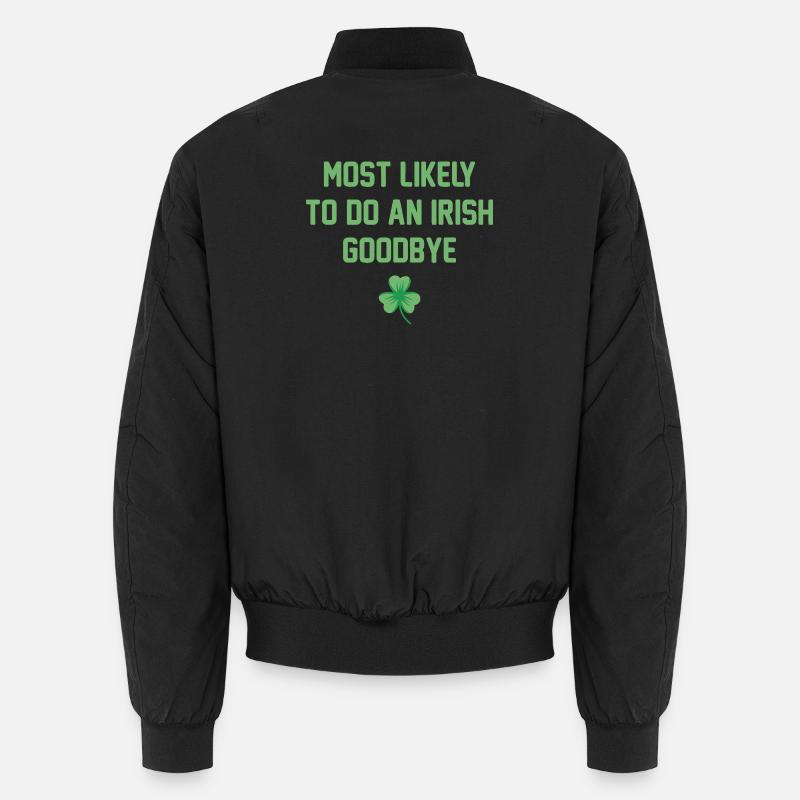 Irischer Goodbye Shamrock Tee - Unisex Bomberjacke - Schwarz