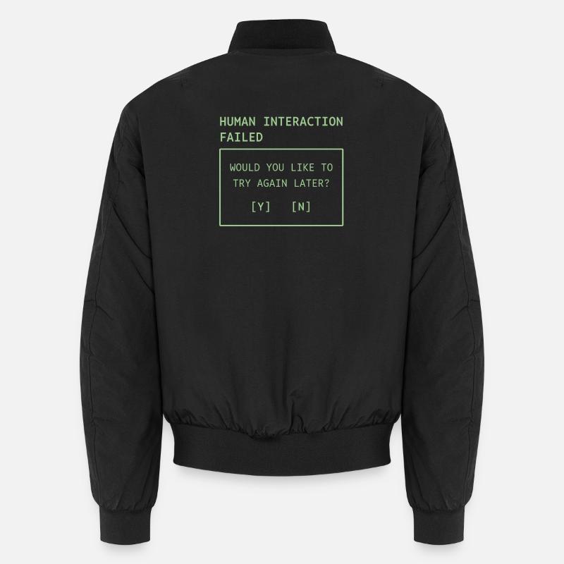 Menschliche Interaktion gescheitert - Unisex Bomberjacke - Schwarz