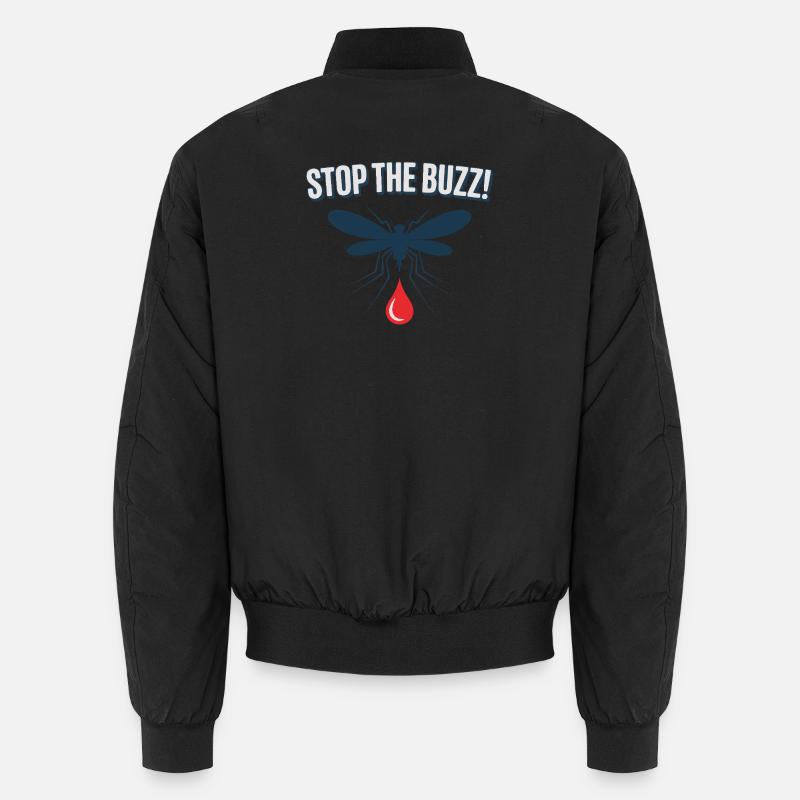 Stop the Buzz Mosquito Blood Drop Unisex Bomber Jacket