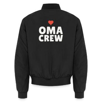 Grandma Crew Grandmother Heart Gift Mother's Day Team - Unisex Bomber Jacket - black - Back - AI Model Male 185 light (185cm)