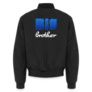 Schriftzug Big Brother für den großen Bruder - Unisex Bomberjacke - Schwarz - Hinten - AI Model Male 185 light (185cm)