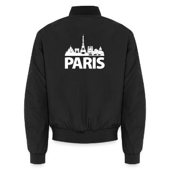 PARIS Skyline blanc - Bomber unisexe - noir - Dos - AI Model Male 185 light (185cm)