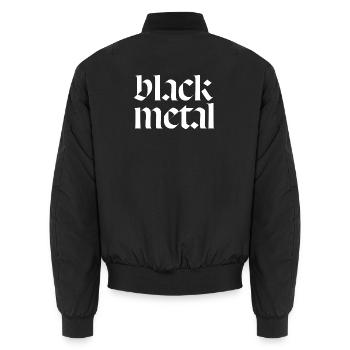 Black-Metal-Logo - Unisex Bomberjacke - Schwarz - Hinten - AI Model Male 185 light (185cm)