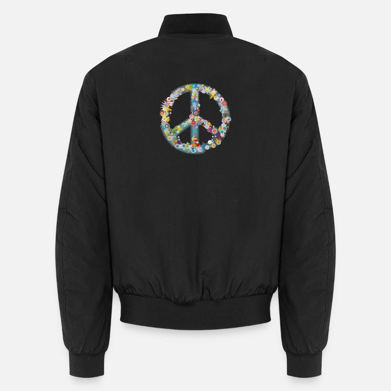 Buntes Peace Symbol Muster Unisex Bomberjacke