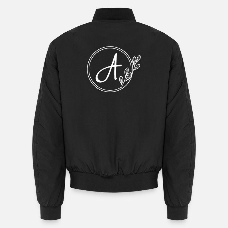 Handgezeichnetes Pflanzenmonogramm mit Stil A Unisex Bomberjacke