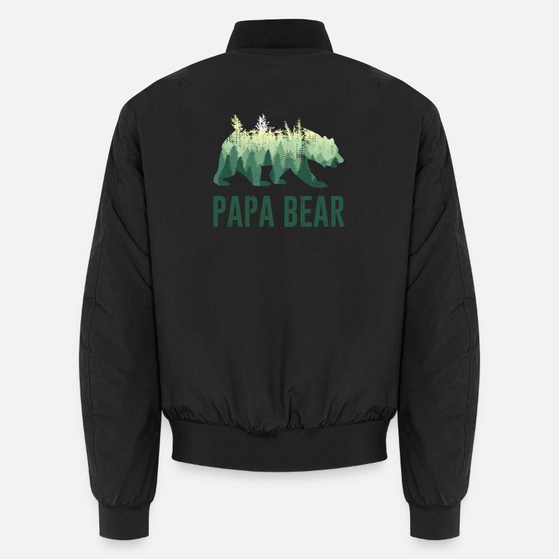 Papa Bear Daddy Vater - Unisex Bomberjacke - Schwarz