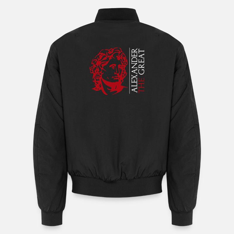 Alexander the Great Red Bust Unisex Bomber Jacket