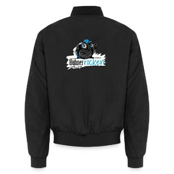 Hühner Rocken - Unisex Bomberjacke - Schwarz - Hinten - AI Model Male 185 light (185cm)