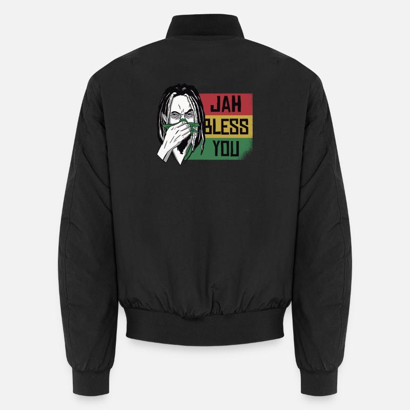 Jah Bless You Rastafari Graphic Unisex Bomber Jacket