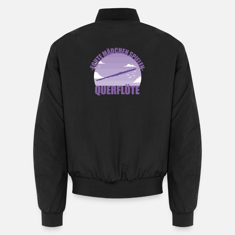Querflöte Musikerin Instrument Mädchen Geschenk - Unisex Bomberjacke - Schwarz