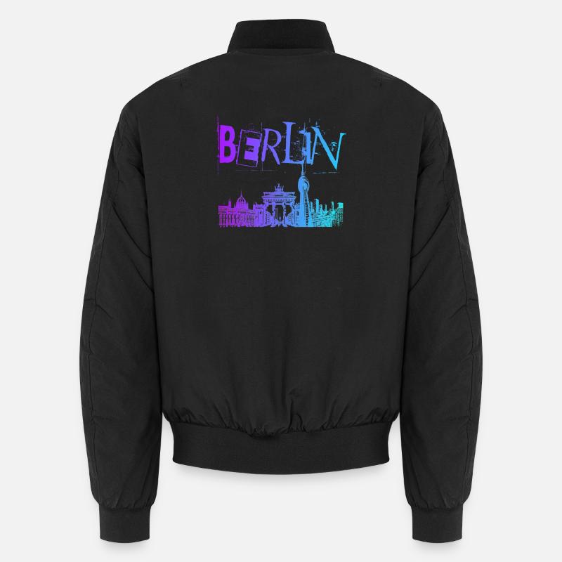 Berlin Skyline Panorama - Unisex Bomber Jacket - black
