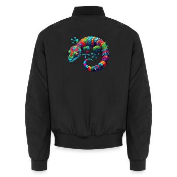 Gecko - Unisex Bomberjacke - Schwarz - Hinten - AI Model Male 185 light (185cm)