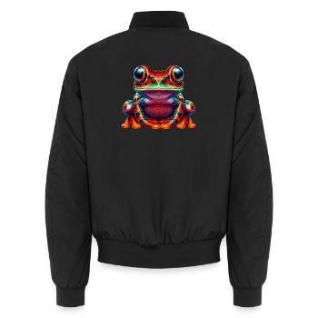 Frosch - Unisex Bomberjacke - Schwarz - Hinten - AI Model Male 185 light (185cm)
