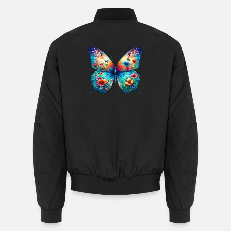 Schmetterling - Unisex Bomberjacke - Schwarz