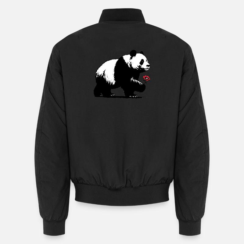 Panda - Unisex Bomberjacke - Schwarz