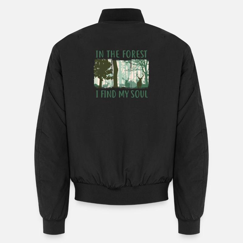 Dans la forêt, je trouve mon âme Bomber unisexe