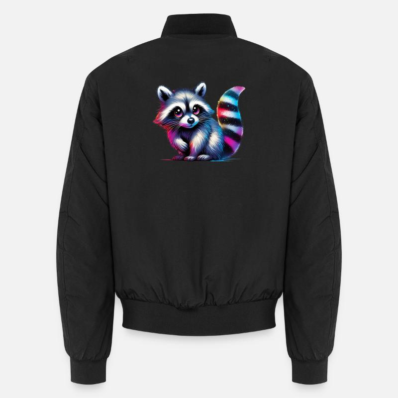 Raccoon - Unisex Bomber Jacket - black
