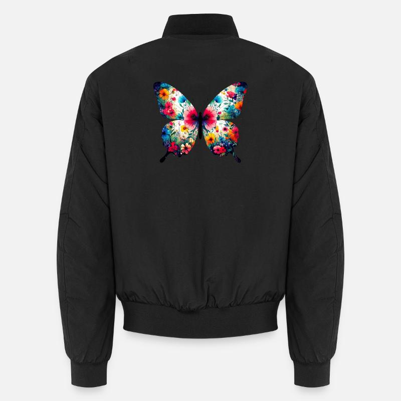 Butterfly - Unisex Bomber Jacket - black