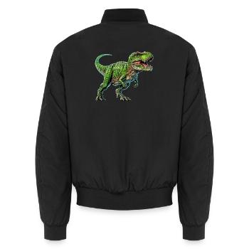 Dinosaurier - Unisex Bomberjacke - Schwarz - Hinten - AI Model Male 185 light (185cm)