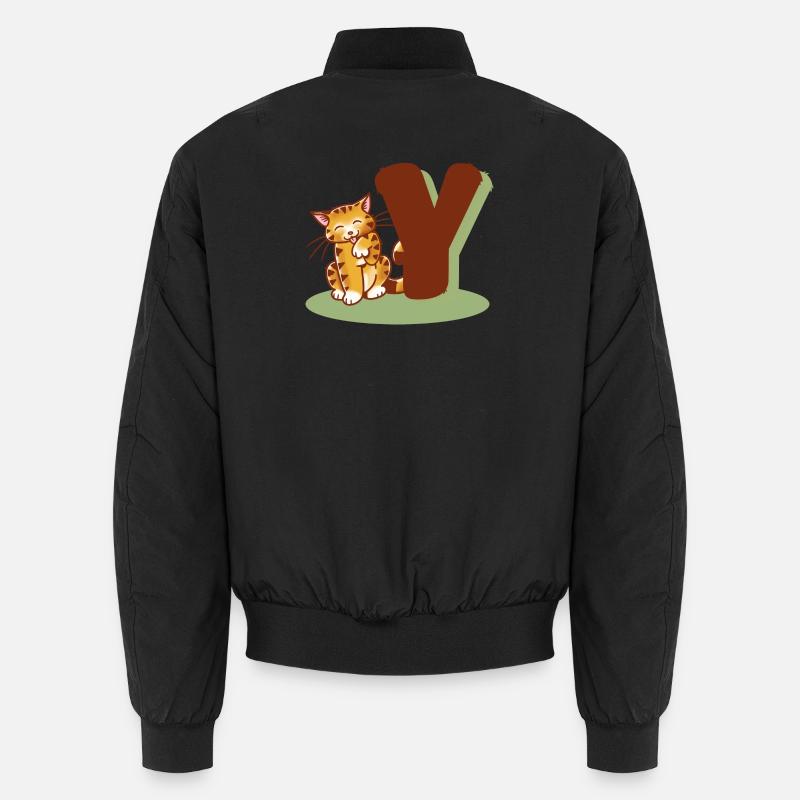 Katze Buchstabe Y - Unisex Bomberjacke - Schwarz
