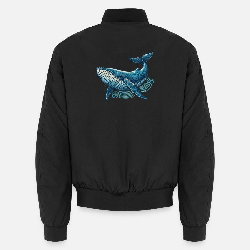 Baleine bleue - Bomber unisexe - noir