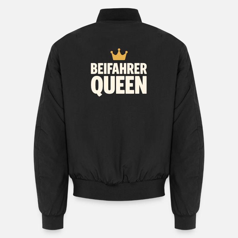 Passenger Queen lettering with crown - Unisex Bomber Jacket - black