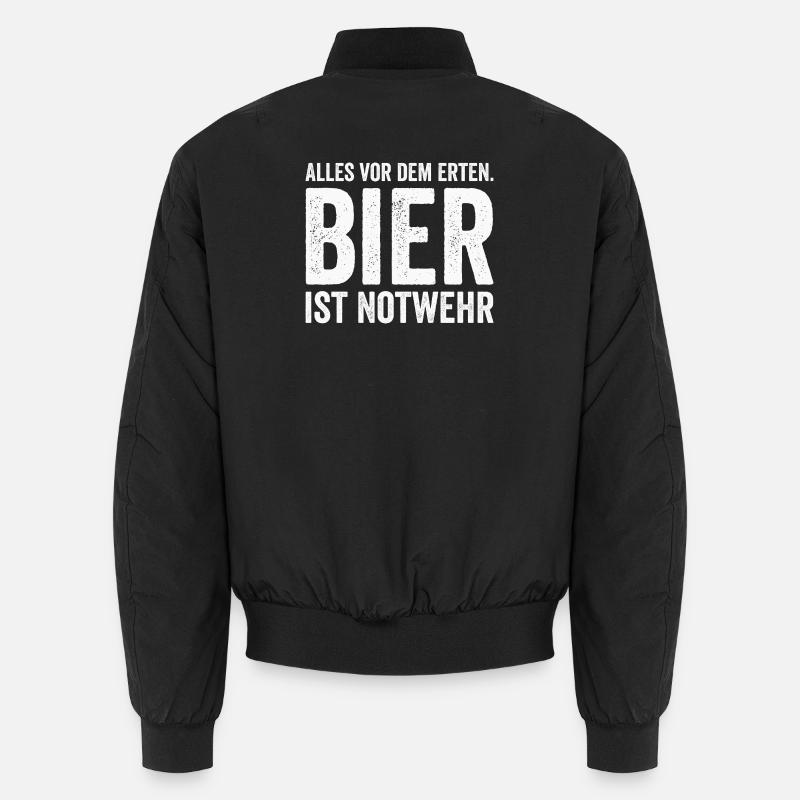 Beer is self-defense saying - Unisex Bomber Jacket - black