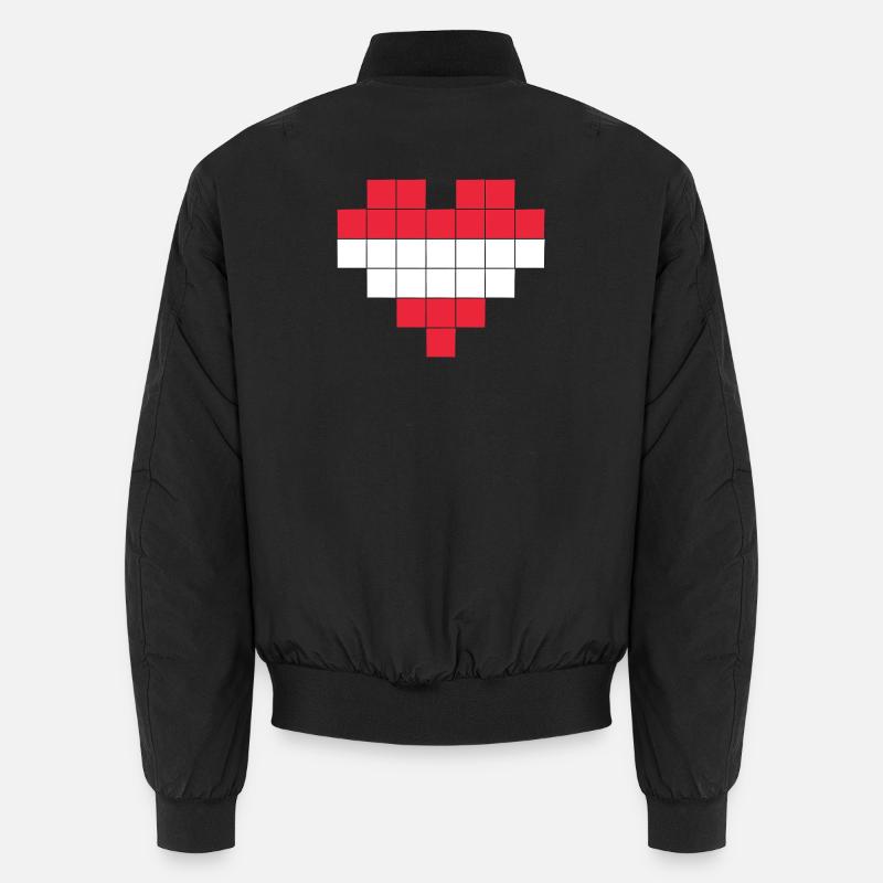 Pixel Heart Austria Flag Unisex Bomber Jacket
