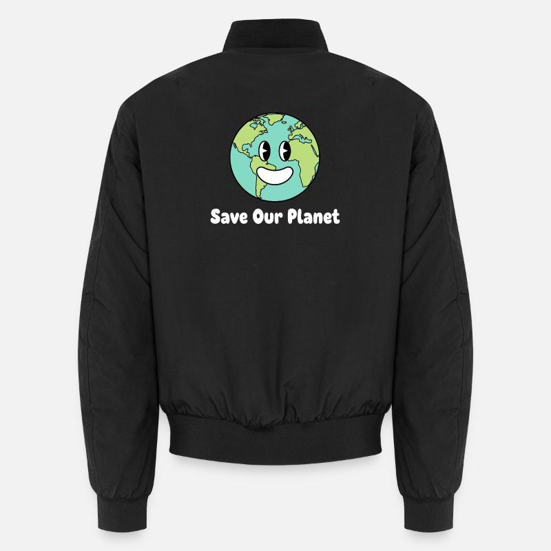 Smiling Earth Save Our Planet Unisex Bomber Jacket