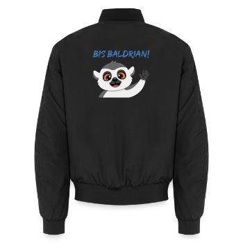 Panda Gruß Mascot Bis Baldrian! - Unisex Bomberjacke - Schwarz - Hinten - AI Model Male 185 light (185cm)