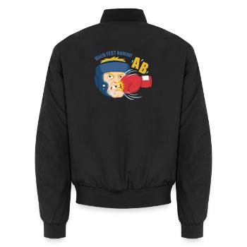 Nach FEST kommt AB  (Handwerkerspruch) - Unisex Bomberjacke - Schwarz - Hinten - AI Model Male 185 light (185cm)