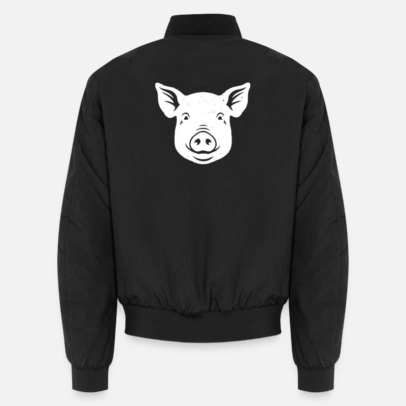 Pig Head Face Farm Vector Unisex Bomber Jacket