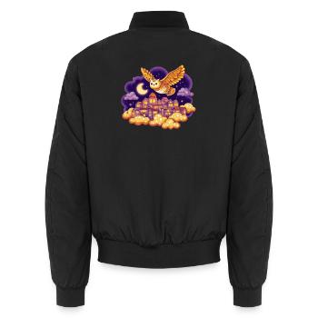 Vol de nuit de la Cité des Hiboux - Bomber unisexe - noir - Dos - AI Model Male 185 light (185cm)