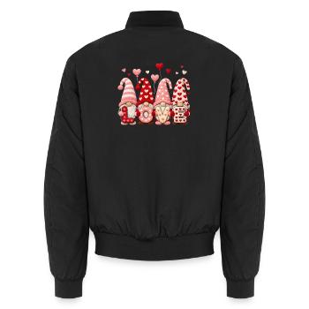 Love Valentinstag Wichtel Herz Motiv - Unisex Bomberjacke - Schwarz - Hinten - AI Model Male 185 light (185cm)