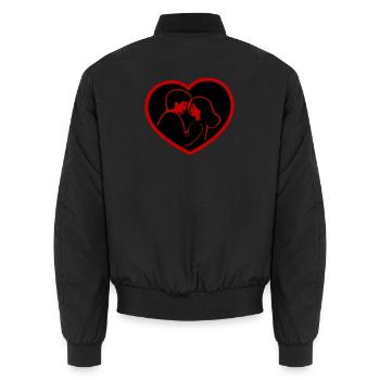 Herz Verliebt Paar - Unisex Bomberjacke - Schwarz - Hinten - AI Model Male 185 light (185cm)